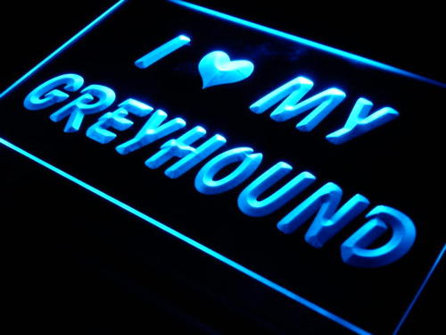 I Love My Greyhound Dog Pet Shop Neon Light Sign